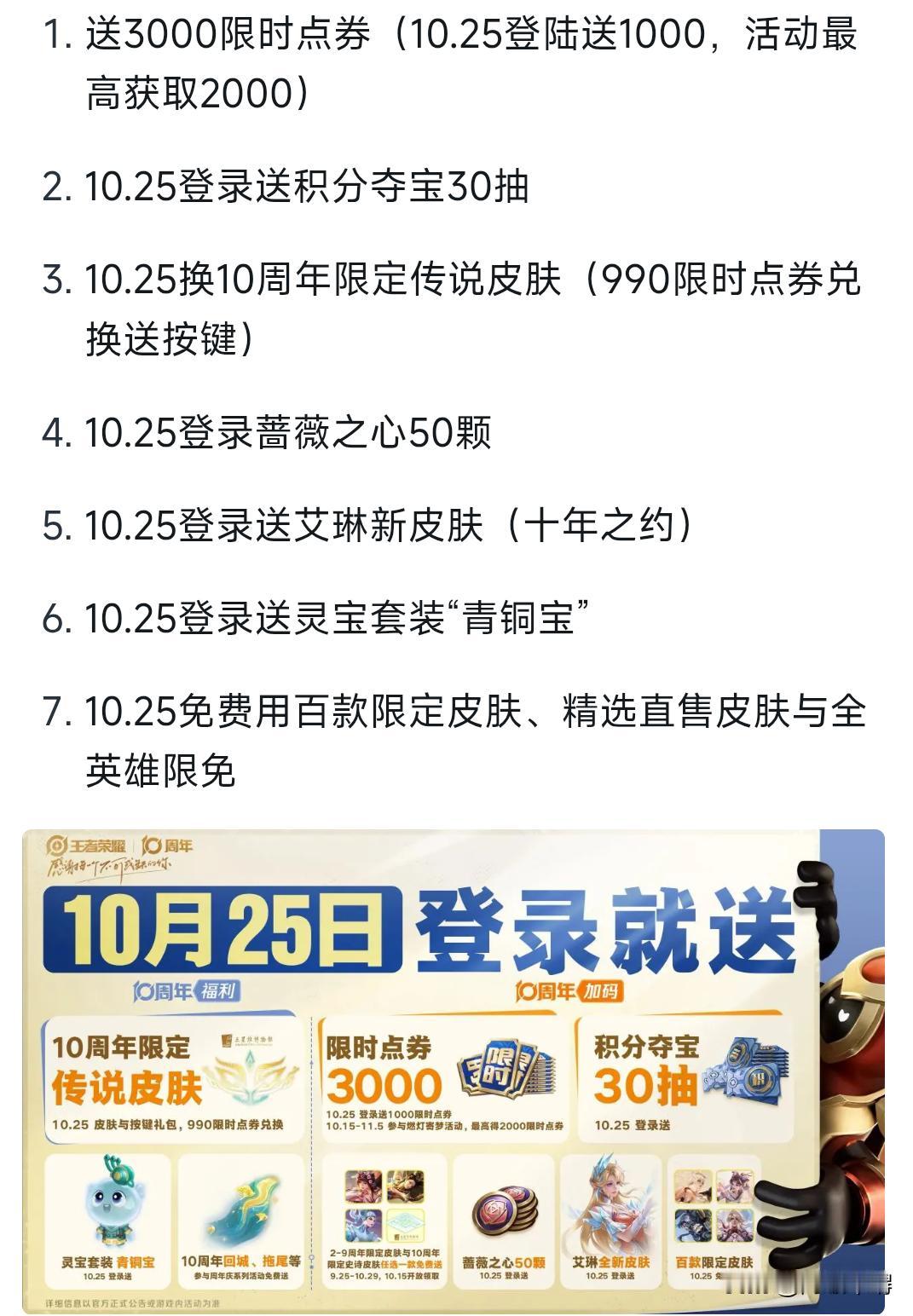 王者荣耀是要凉了吗，周年庆送这么多福利？积分夺宝一下子送30抽，而且登录就能