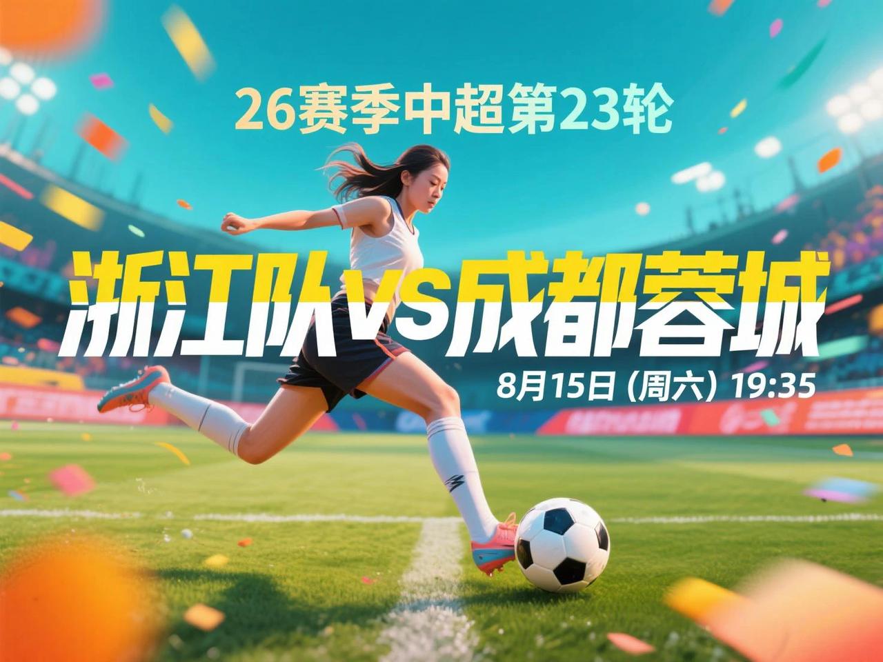 中超第23轮前瞻：浙江队VS成都蓉城8月15日(周六)19:35领头羊蓉城会
