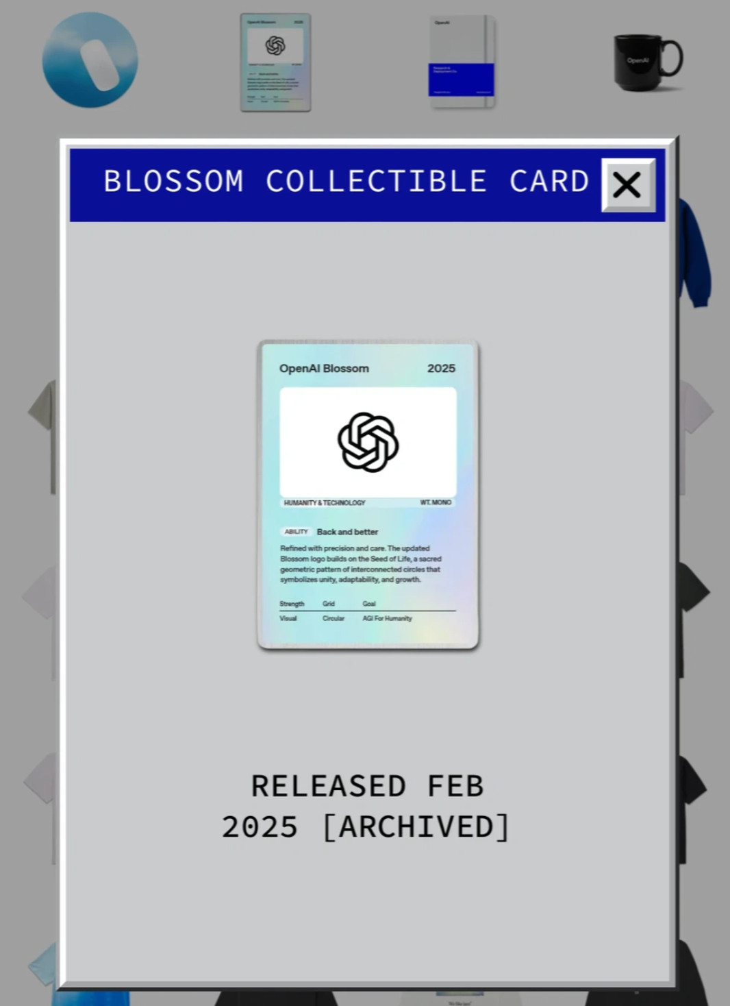 OpenAI官方周边店终于对公众开放了。文化衫、GPT-5帽子、贴纸、购物袋