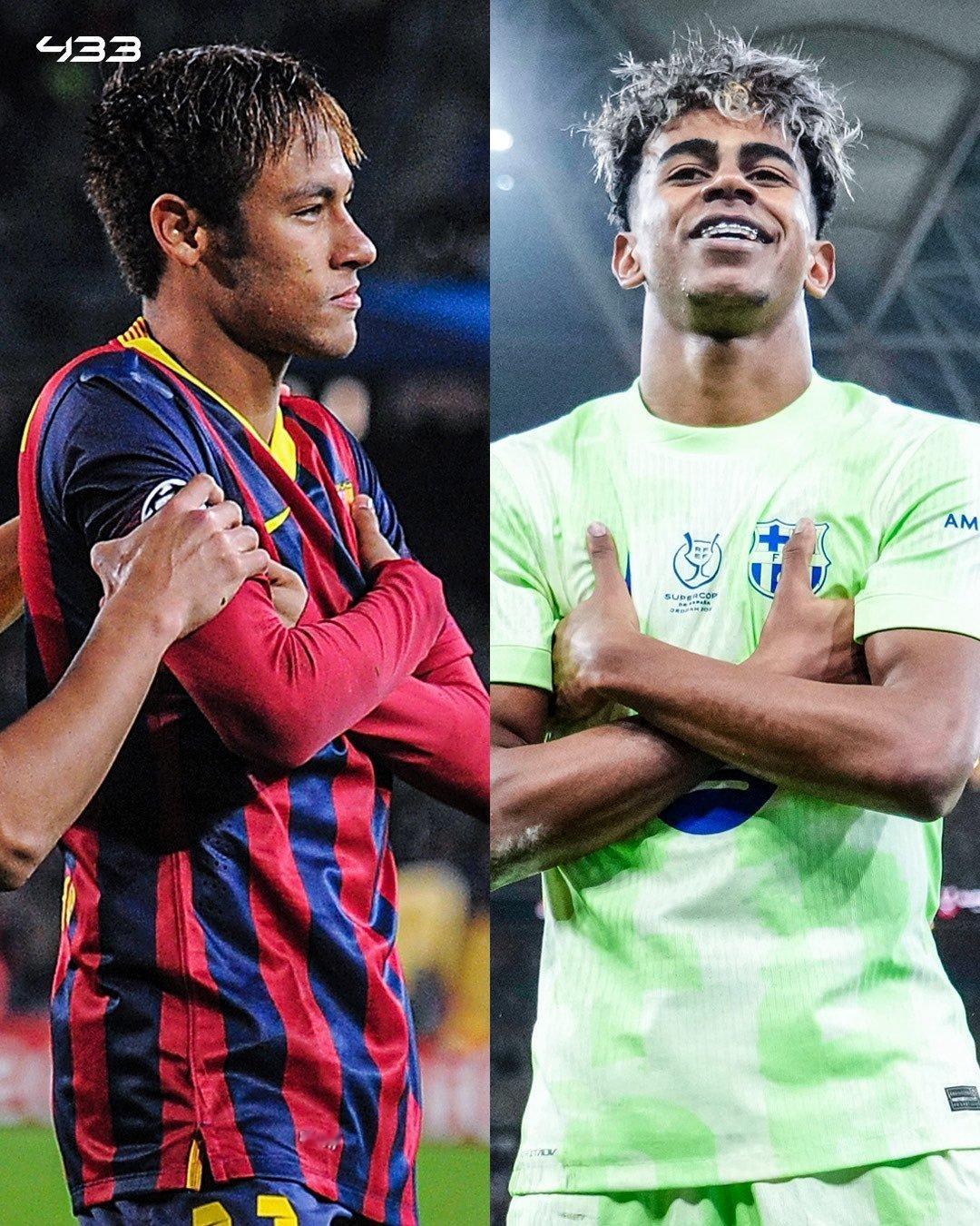 内马尔谈亚马尔：我真的相信亚马尔是足球历史上我见过的最伟大的青少年天才之一。