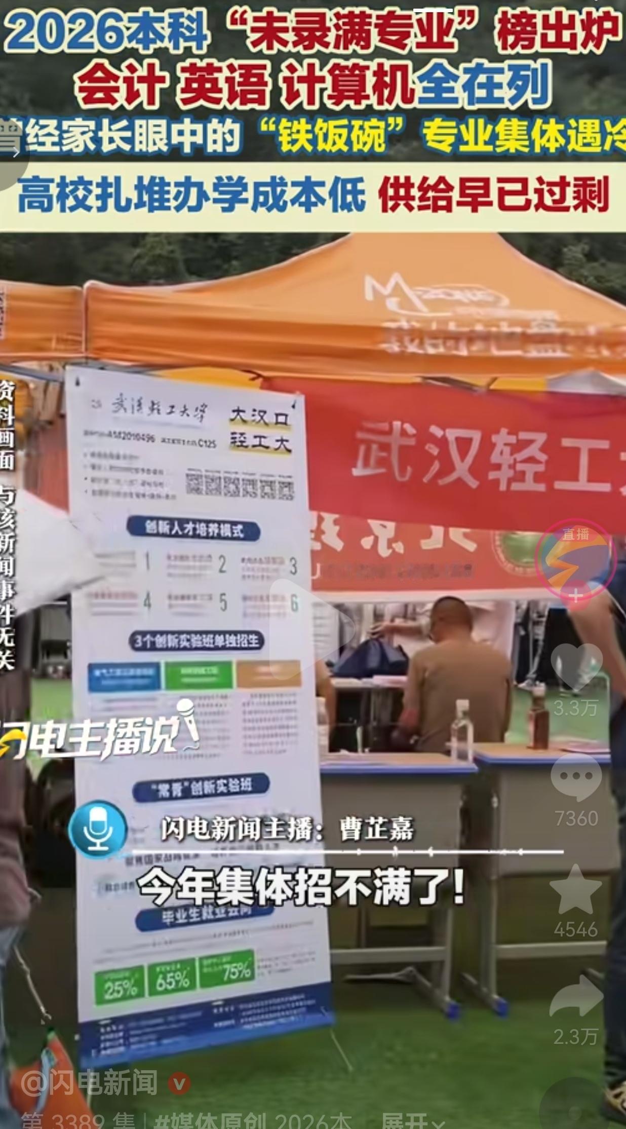 2026本科征集志愿榜单出炉！会计、英语、计算机大量缺额，昔日热门专业风向转变