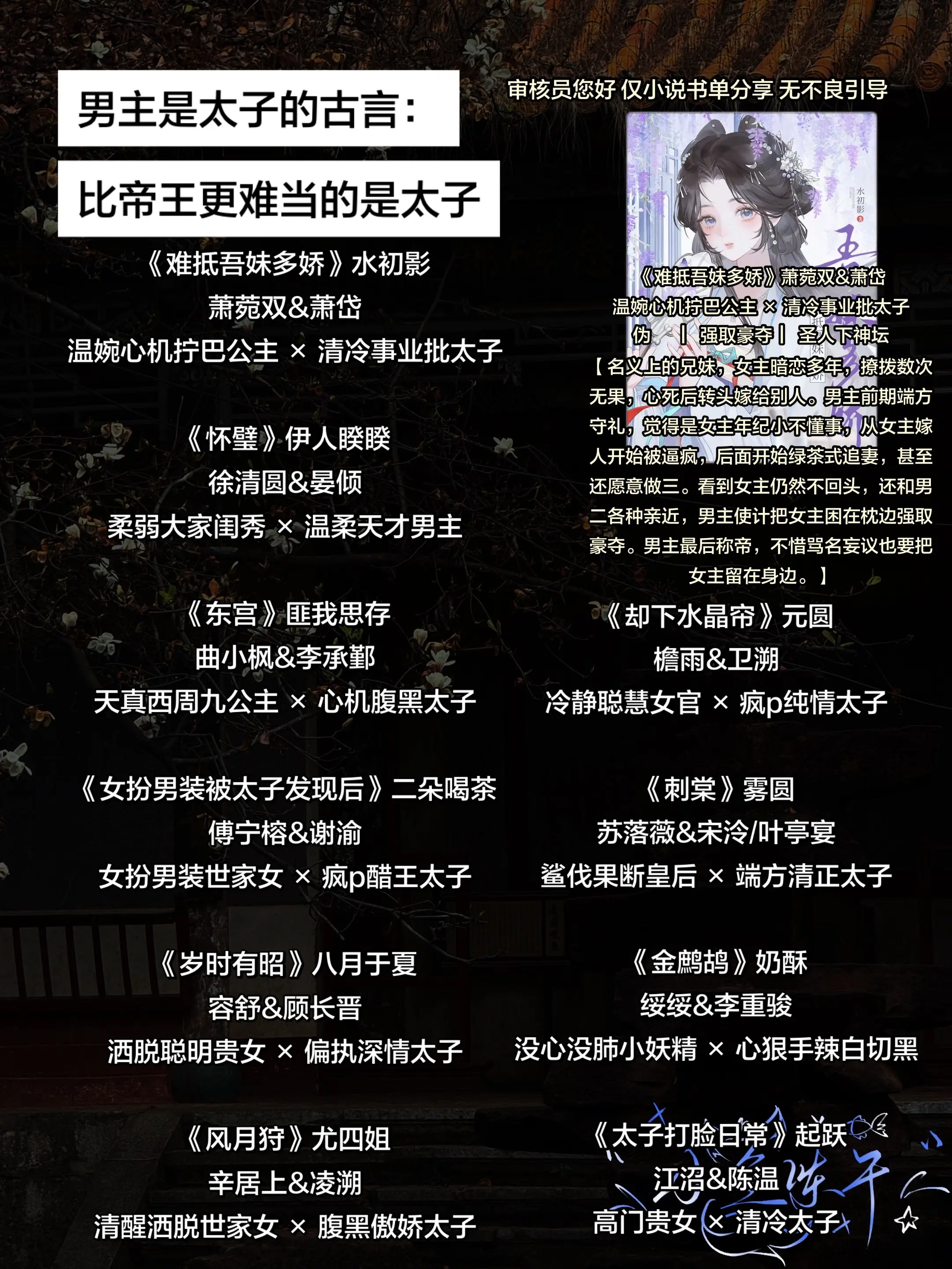 男主是太子的古言： 比帝王更难当的是太子