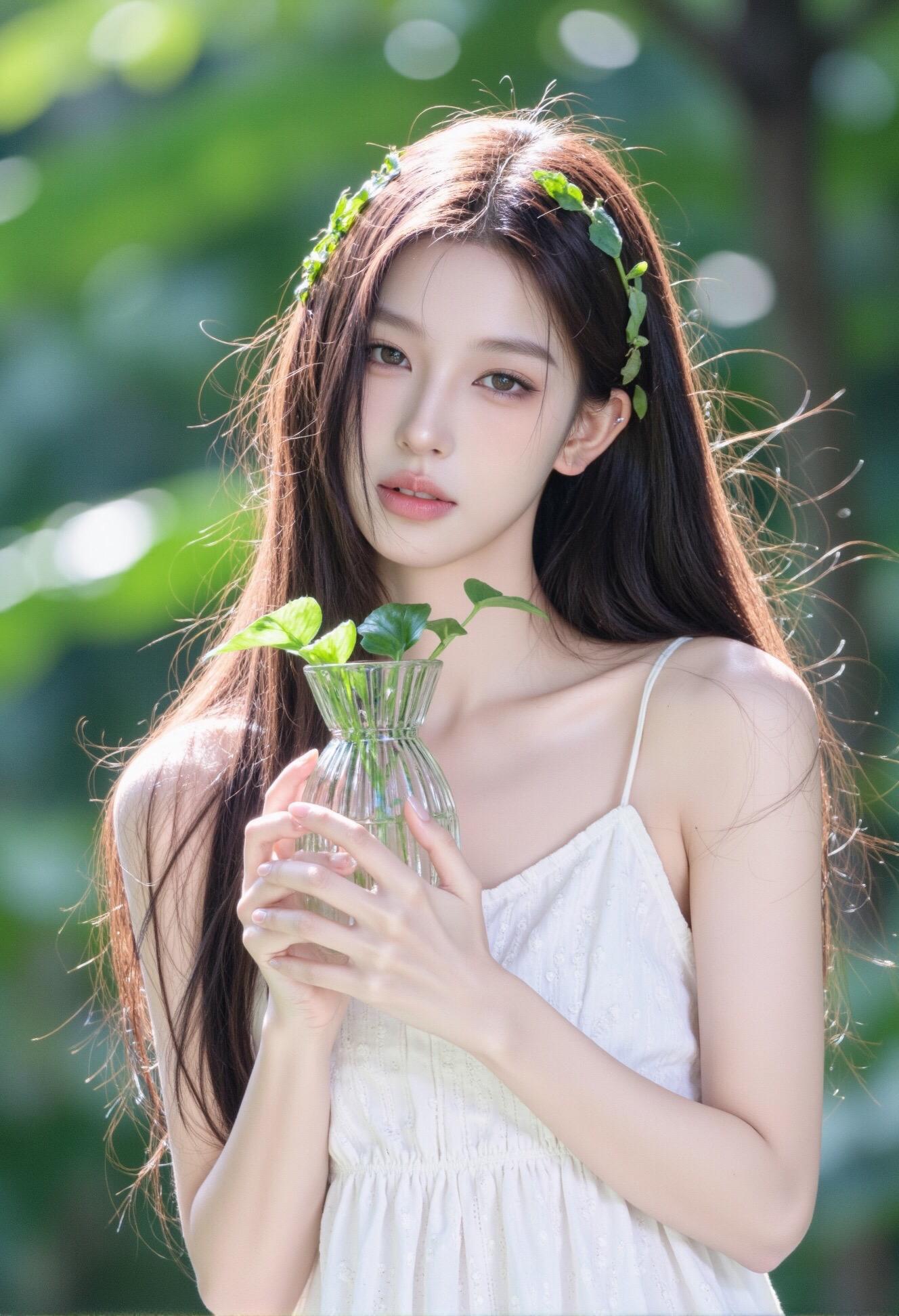 清新氛围感美女 森林氧吧 森系 AI写真 AI