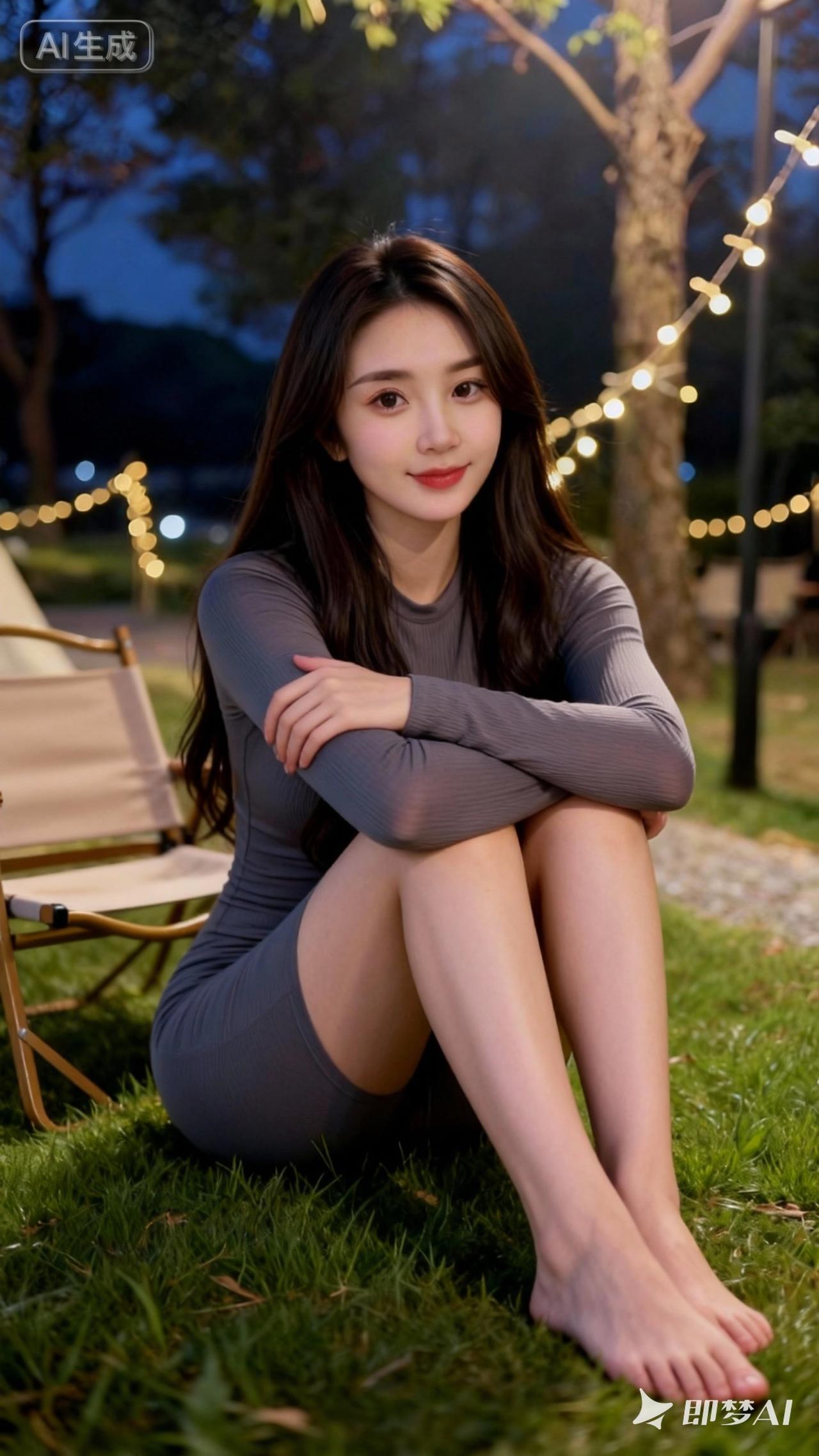 如何形容一个女人很好看自然长发，精致五官，高清，写实，修身，丰满身材，媚眼如丝，