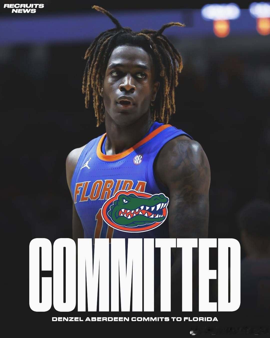 肯塔基大学后卫丹泽尔·阿伯丁(DenzelAberdeen)将重返佛罗里达大学