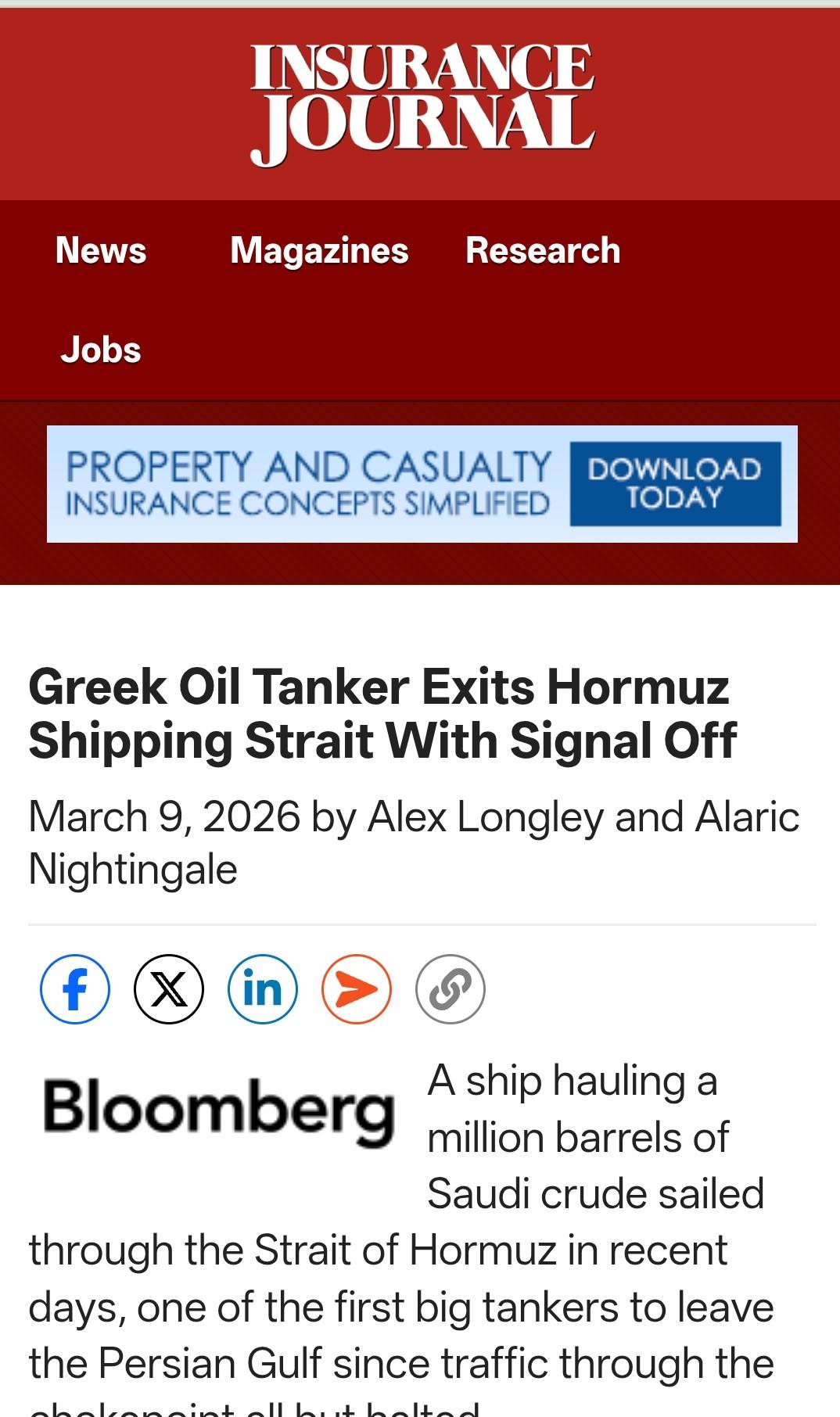 最新消息：一艘载有100万桶沙特原油的希腊油轮“神龙号”（Shenlong）