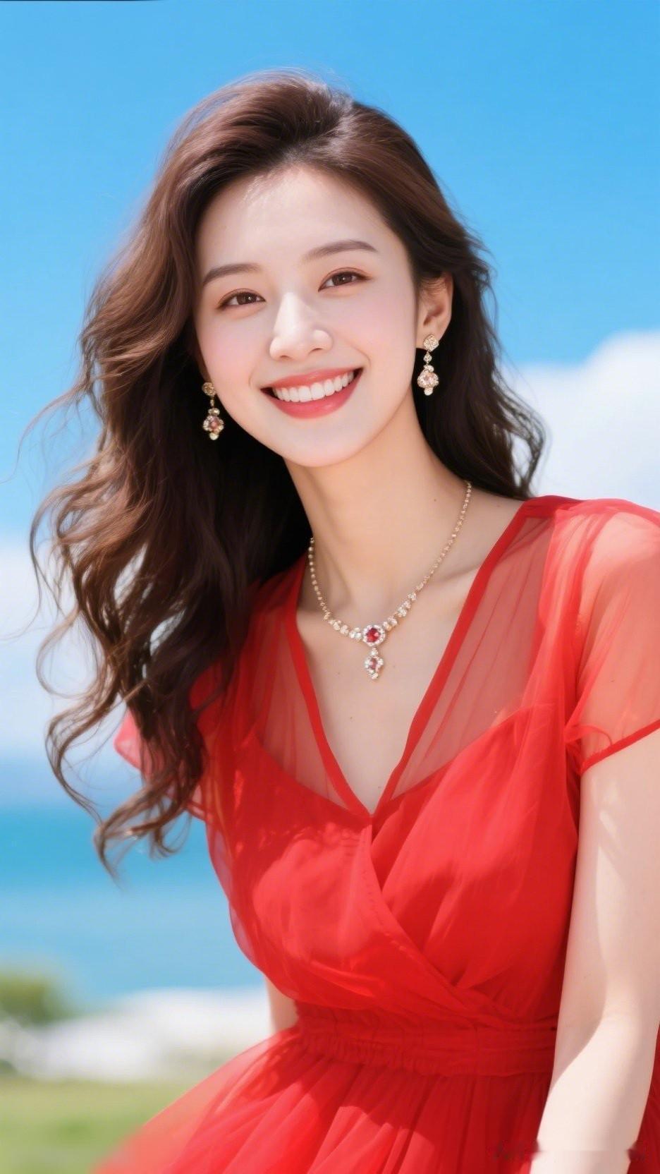 什么年龄段的女人最有女人味?夏日海边红裙照，笑靥如花，美不胜收！🌞👗🌊