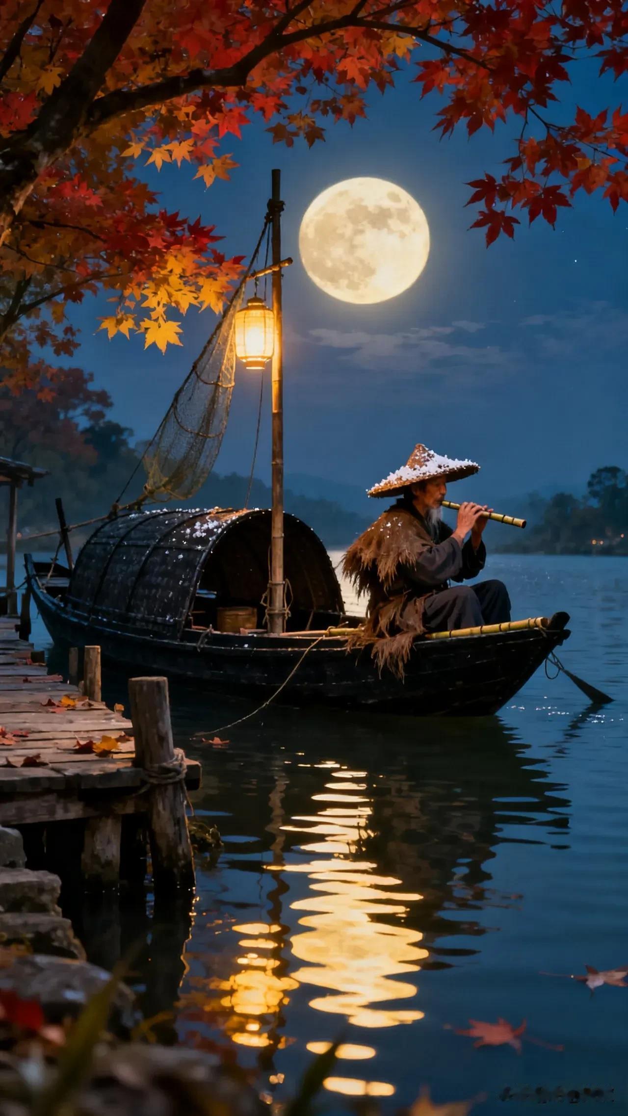 上联:风清月朗一江水下联:笛远声稀几叶舟横批:渔舟唱晚