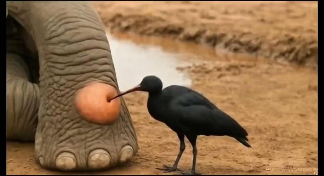 鸟儿帮助大象摆脱痛苦的脓肿，但几天后，灾难降临