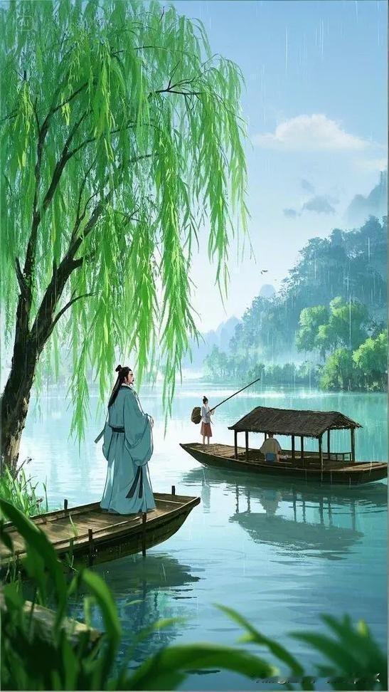 《立夏日南风大作・其一》——宋・项安世 满城杨柳绿依依，背著春风自在飞。