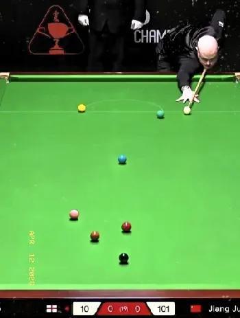 斯莱塞真扯！世锦赛80进48轮次江俊对阵斯莱塞:首局，江俊101-4领先，