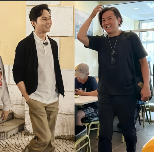 左边是53岁张智霖，右边是56岁郑伊健，事实证明，男人不管你年轻时长得再帅