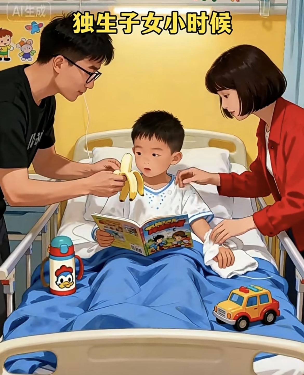 独生子女的“身份福利”：主打一个“前后落差比跳楼机还猛”•小时候生病：爸妈