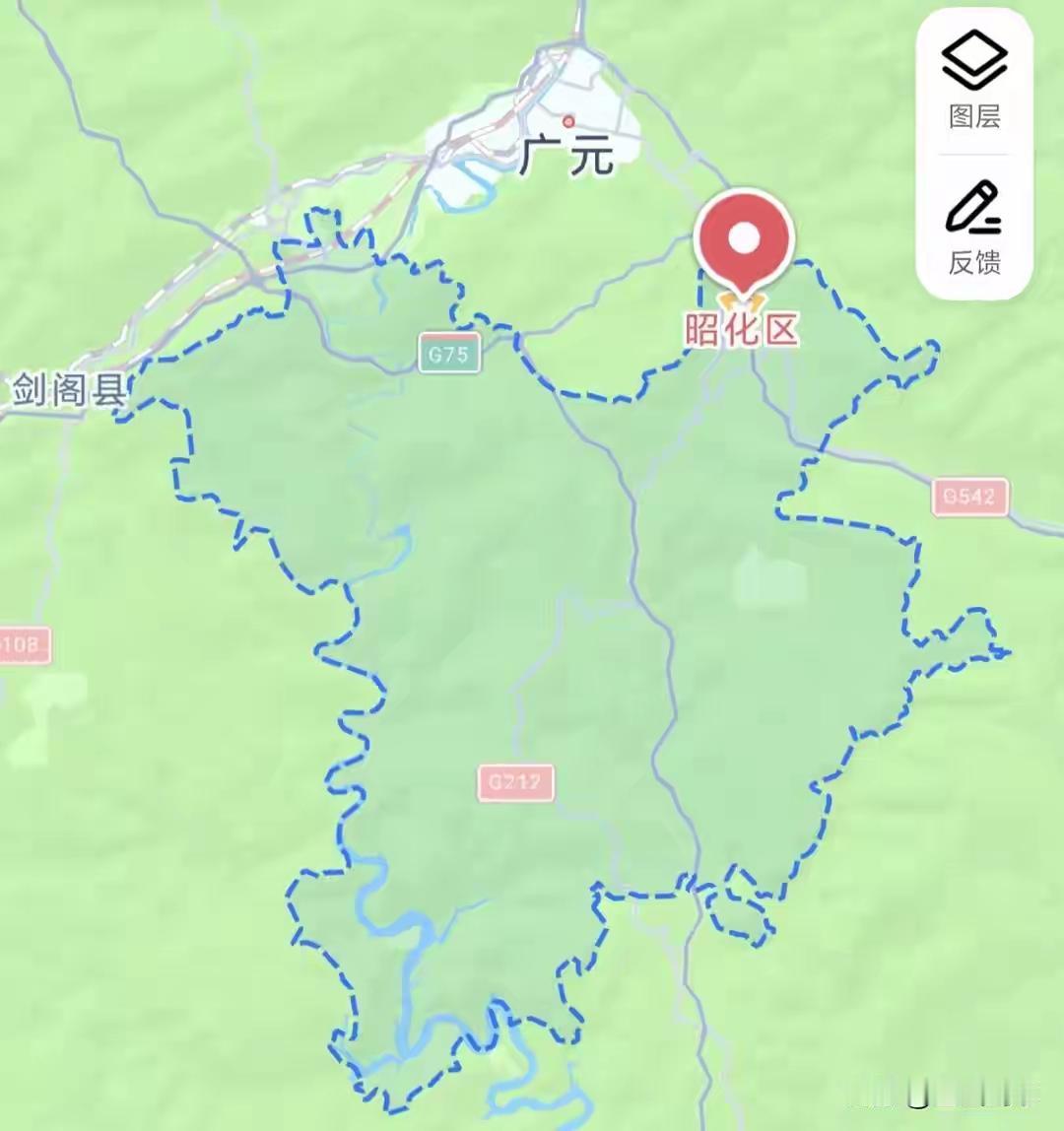 昭化区和剑阁县同样县城中心太偏，距离广元市区很近，但都缺乏整体辐射能力！加上苍溪