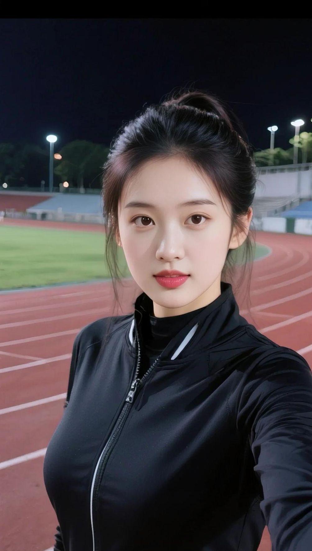 夜跑风姿动，月色映芳容。