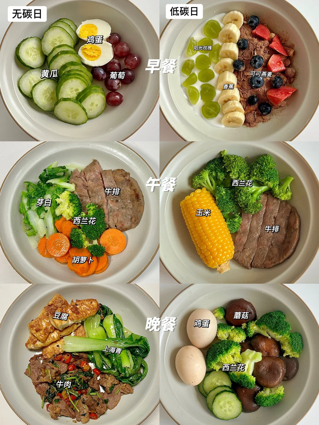 已瘦32斤｜一周碳循环减脂食谱不重样｜减脂餐