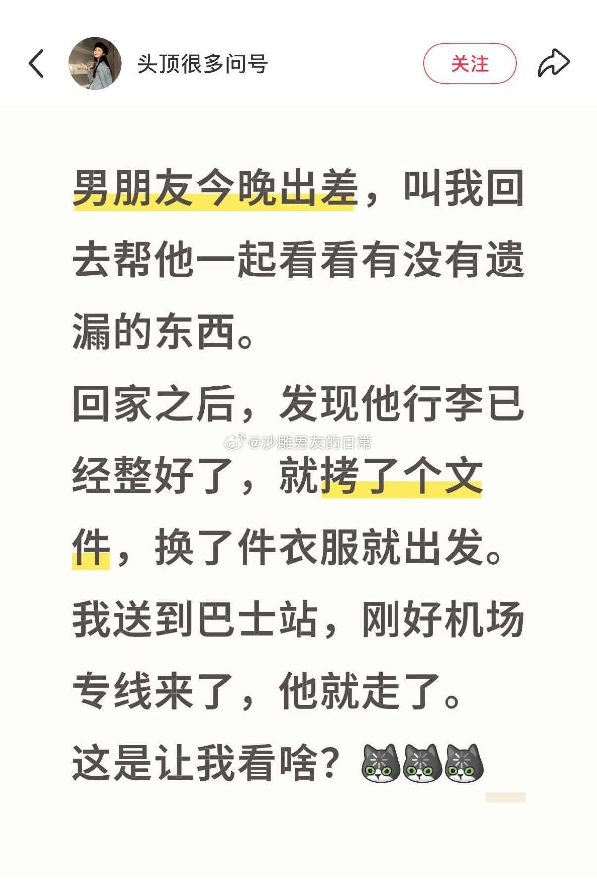 终于知道为什么自己谈不上恋爱了没开情根的具象化可以和猫一直响坐一桌了！