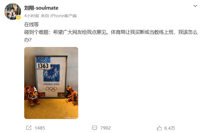 刘翔这事儿，越看越不对劲。上海体育局最近给他下了个选择题：要么"买断"拿一笔钱