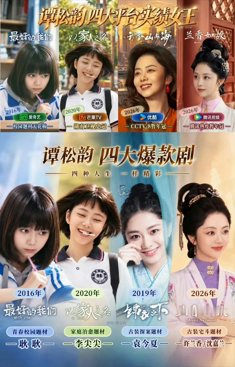 谭松韵不愧是今年的电视剧女王不止今年，观众只要听到是谭松韵的电视剧就会想要看，电