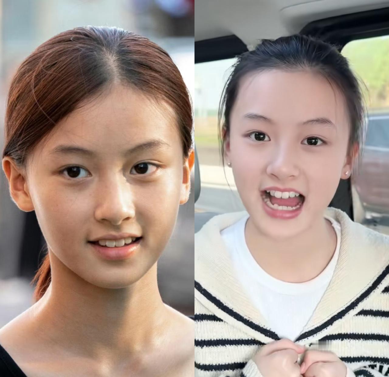 去年那个街拍里黑得发亮的体育生，三个月愣是白成了反光板。七七最近更新的视频里，