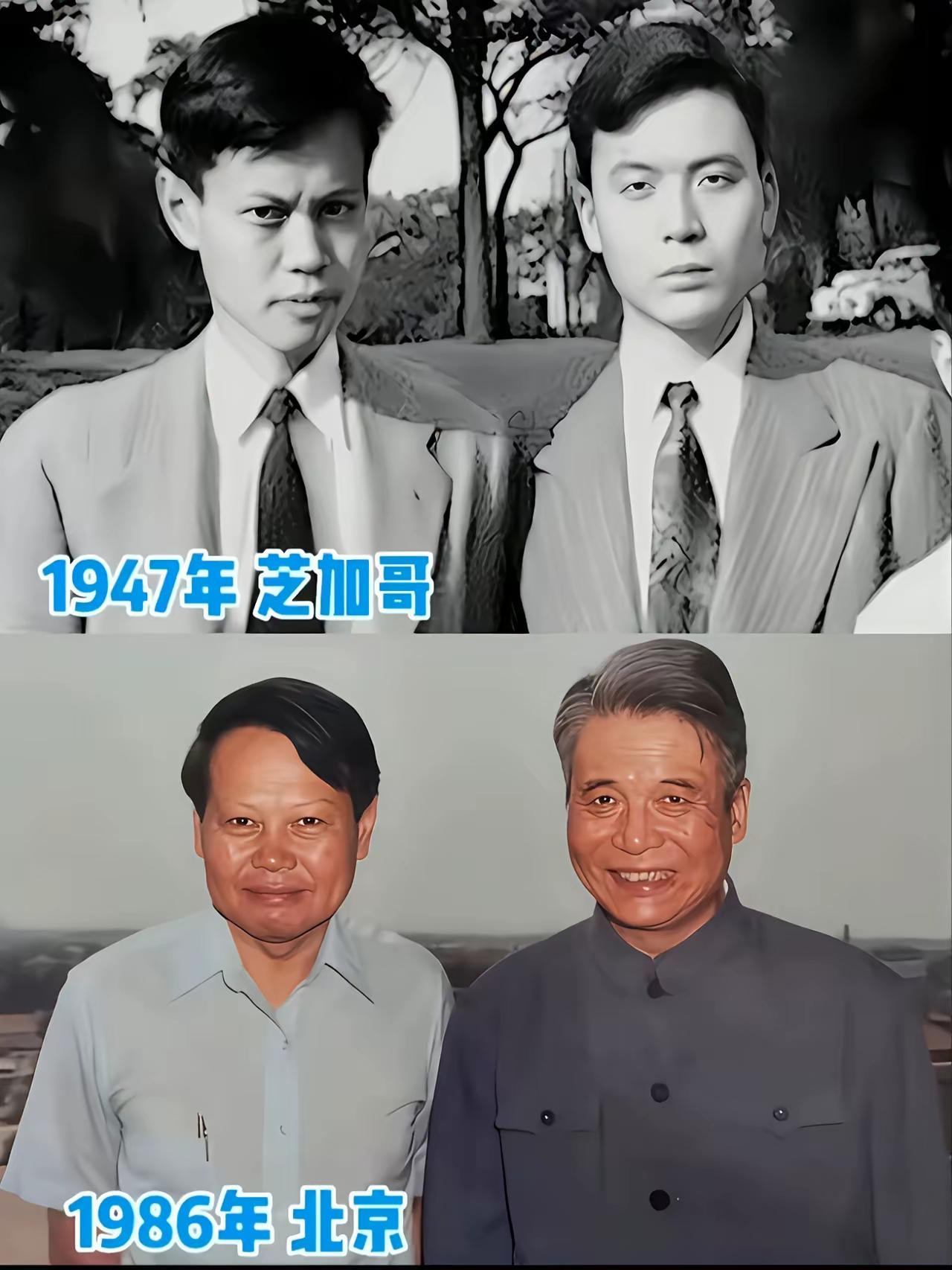 这是1947年杨振宁和邓稼先在美国芝加哥拍摄的照片,当时杨振宁25岁...