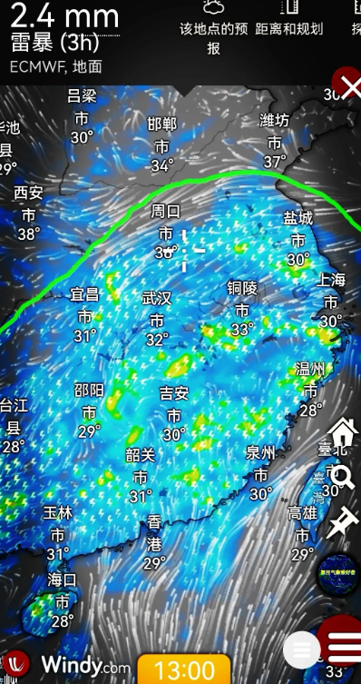 好消息，7月12日长江中下游一带多省大面积降雨再缓解高温天气