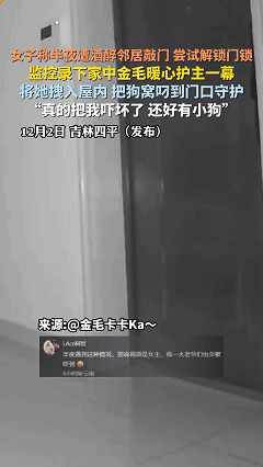 万物皆有灵！近日吉林四平，女子半夜突然被敲门声惊醒，赶紧起床查看，这时智能门锁传