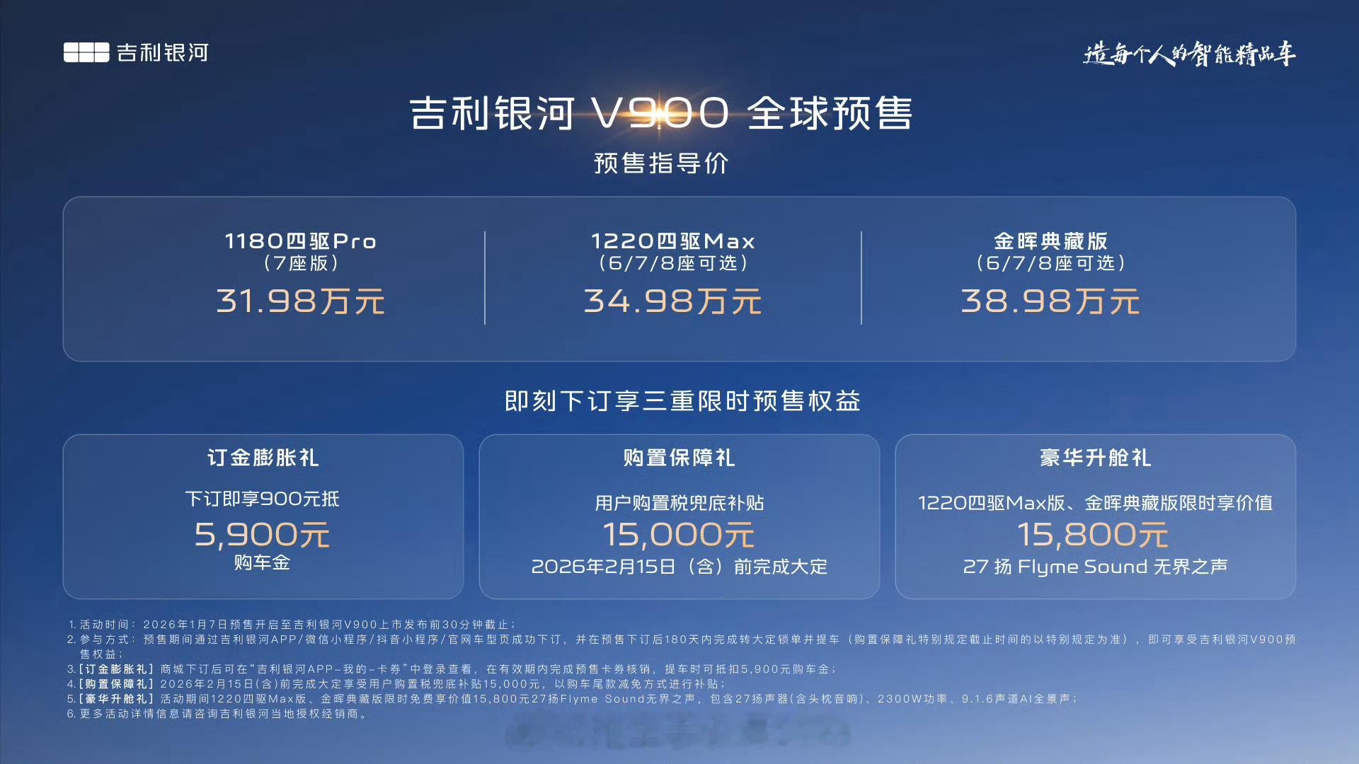 吉利银河V900预售价31.98万元起造爆款的吉利银河又来了一款新车。这次的吉利