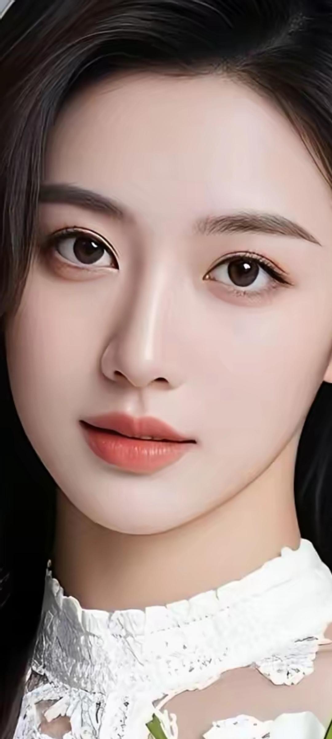 温柔甜美的少女，白皙肌肤，精致的五官，穿着蕾丝花边连衣裙，散发着优雅的气质。