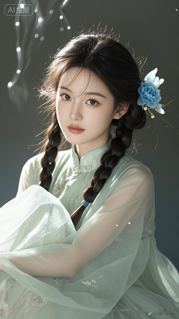 古风少女，温婉如玉，花簪点缀，古典韵味。