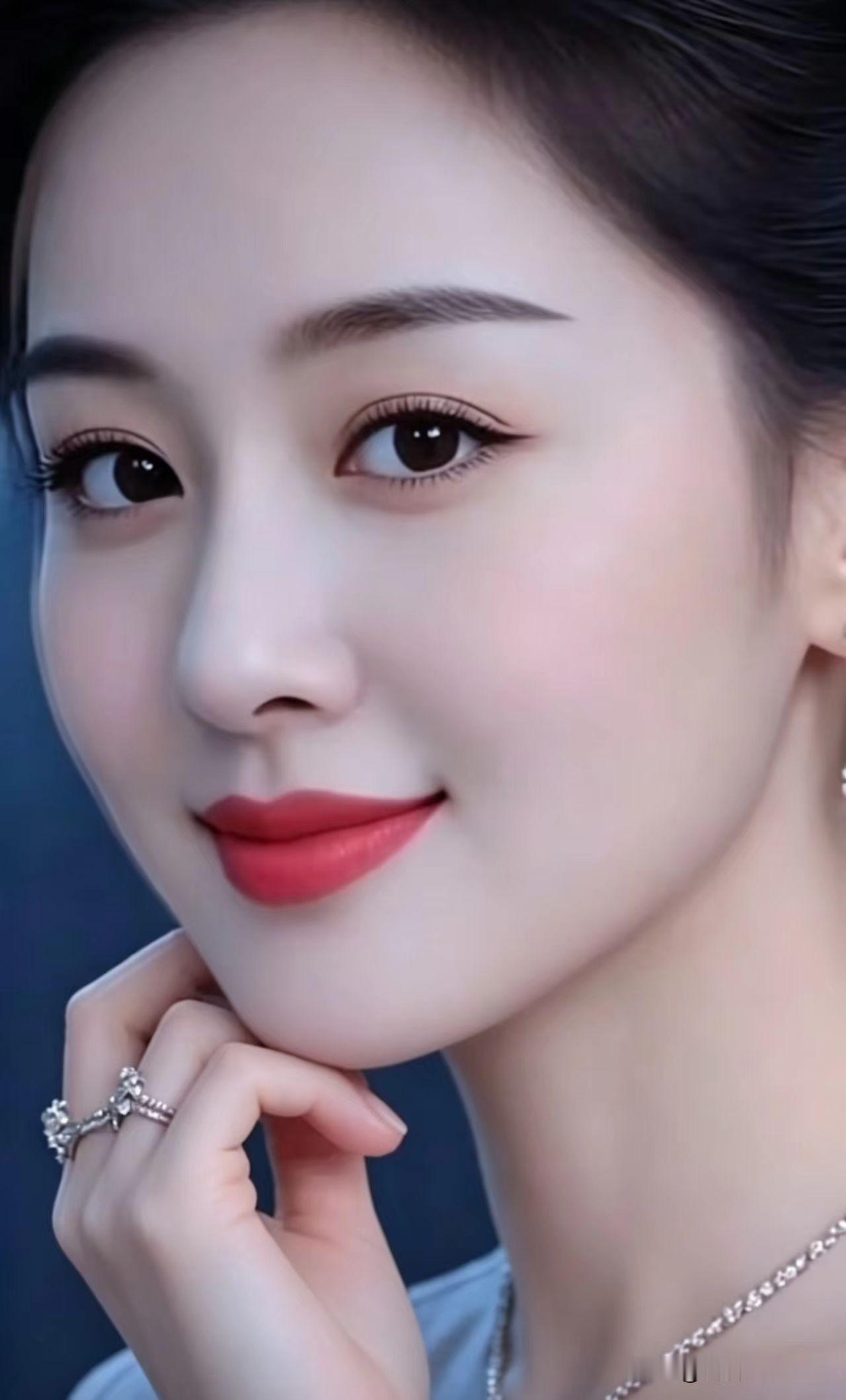 点绛唇·秀眸妍秀目凝光，柔腮浅晕春风面。朱唇轻绽，浅笑藏温婉。玉手托颐