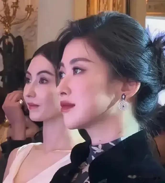 同框之前，张柏芝100分，朱珠70分，不是一个层级的；同框之后，张柏芝70分