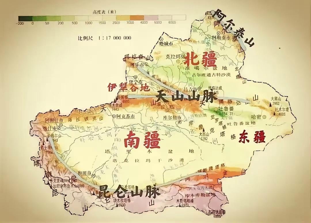 记录者新疆现版图已经没有西疆了……连帕米尔高原都是残缺的，就如西双版纳