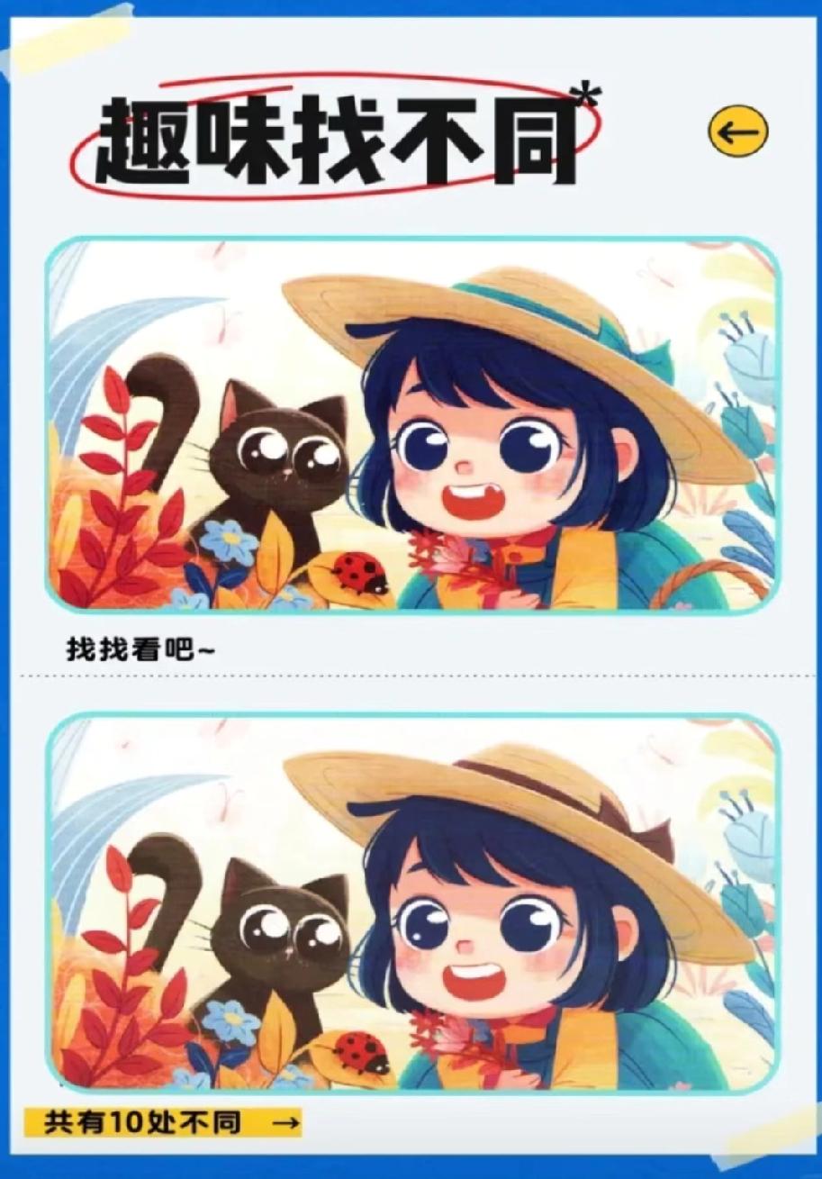 我连帽子装饰都看出来了，但还差8处！这图是把细节焊在盲区里了吧？