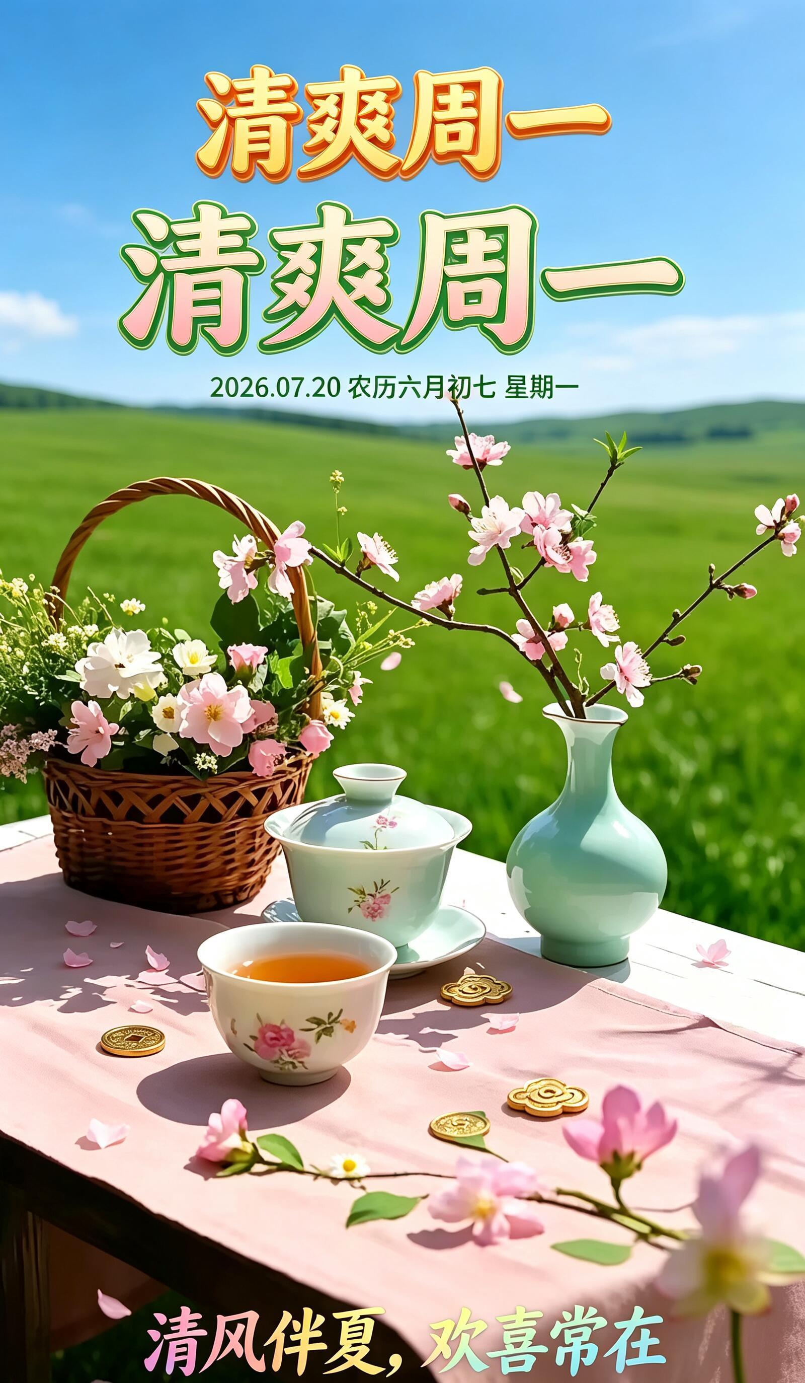 2026.7.20周一早安祝福图片海报壁纸拿图吱一声噢～