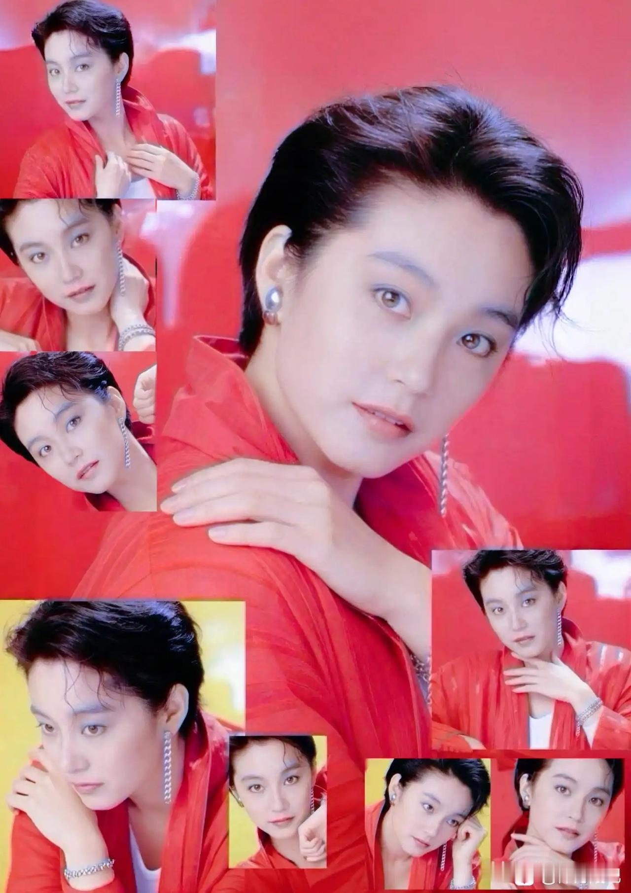 🎆港星女神林青霞👇年轻时的林青霞，穿红衣也能穿出雌雄莫辨的高级感。她的
