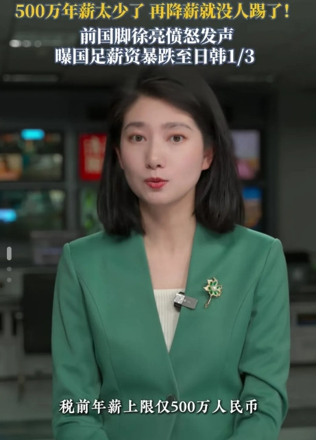 “国足球员年薪仅500万人民币，相比日本的1750万，韩国的740万，差距太大了