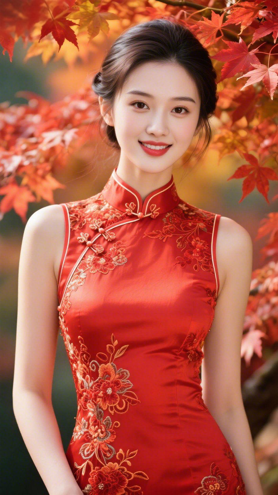 丹枫秋韵丹枫叠影染秋光，满树红绡覆晓霜。枝间晴日浮金影，叶畔清风送浅凉。