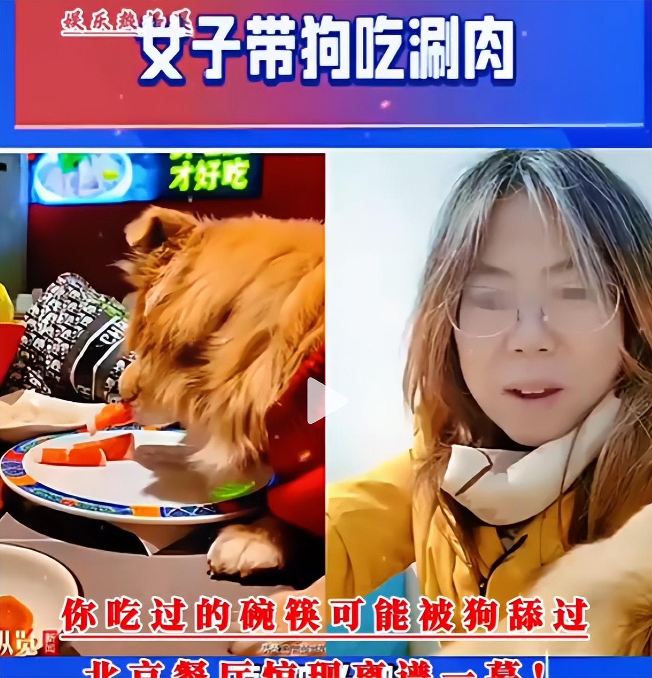 江苏无锡，女子带宠物狗餐厅吃饭，竟然将狗子抱上桌，让狗舔桌上的菜盘子，甚至还发视