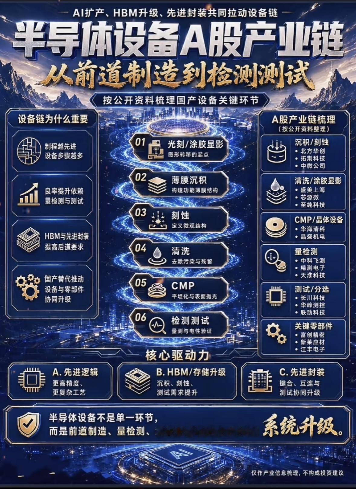 半导体设备产业链从制造到检测的详细步骤。半导体设备产业链的环节比很多人想象的