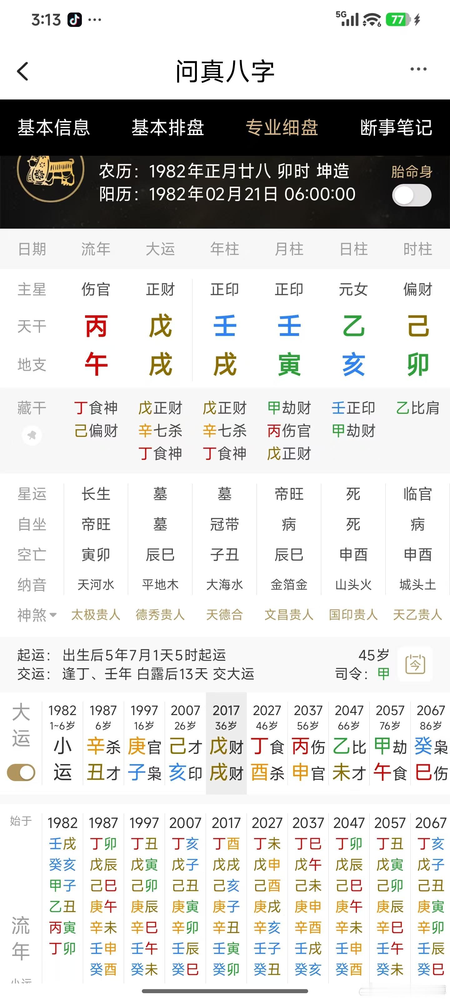 身旺财旺，可惜火弱了点。半脑力半体力的体肓老师，走戌运拱火升职了，她教的学生都得