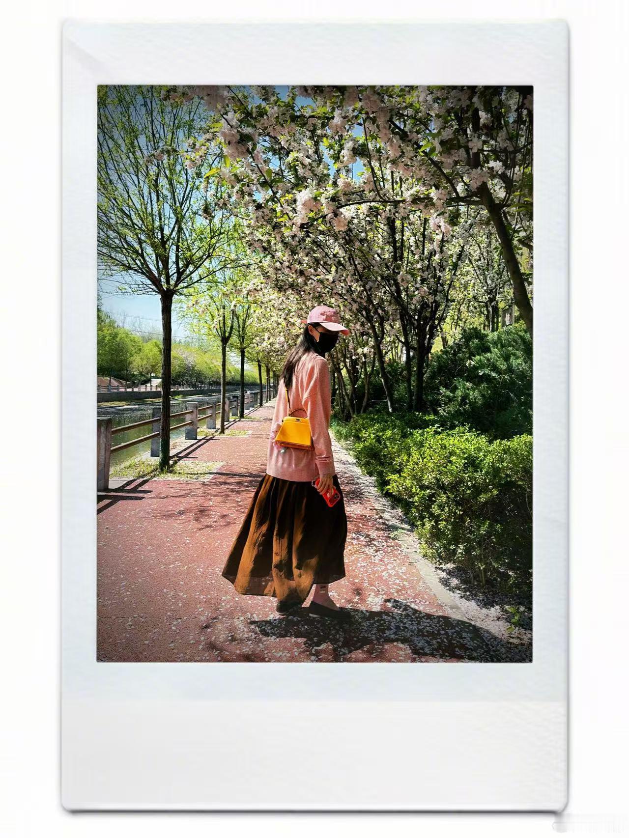 唐嫣晒新照！穿最粉的衣服，拍最粉的花，春天追繁花，少女感满满！IP显示唐嫣在北