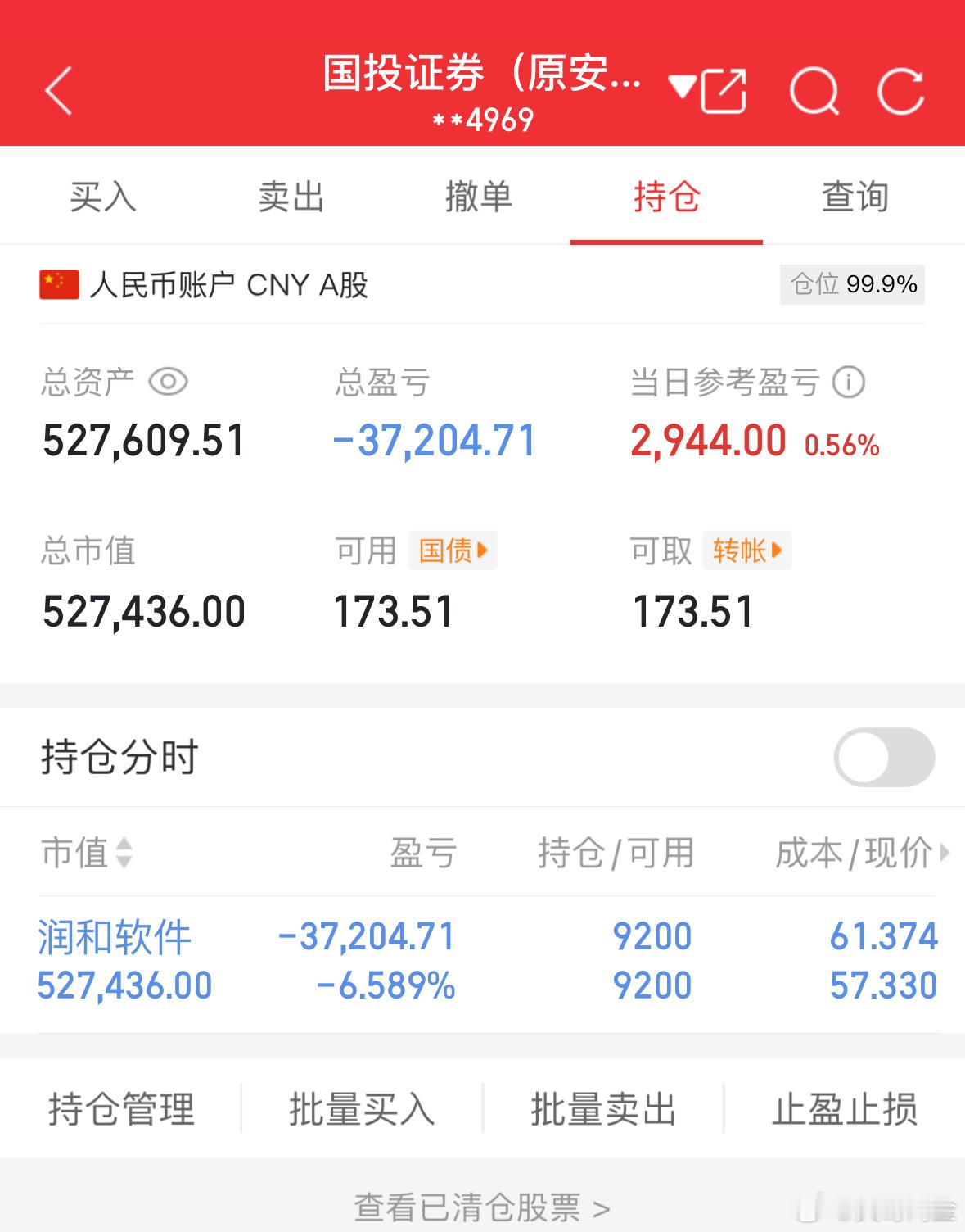 50万实盘挑战一年做到500万（第75天）总资产：527609当日参考盈亏：+2