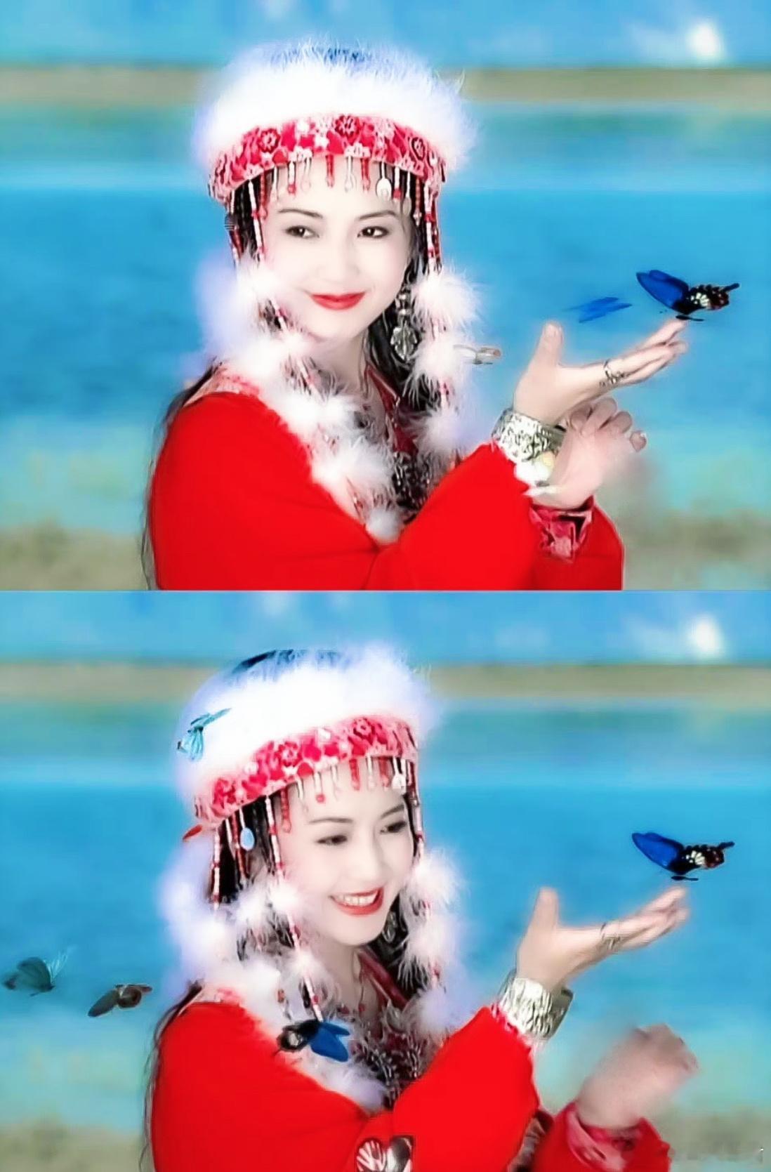 还珠格格还珠格格刘丹含香第七组美图“你是风儿我是沙”手捧蝴