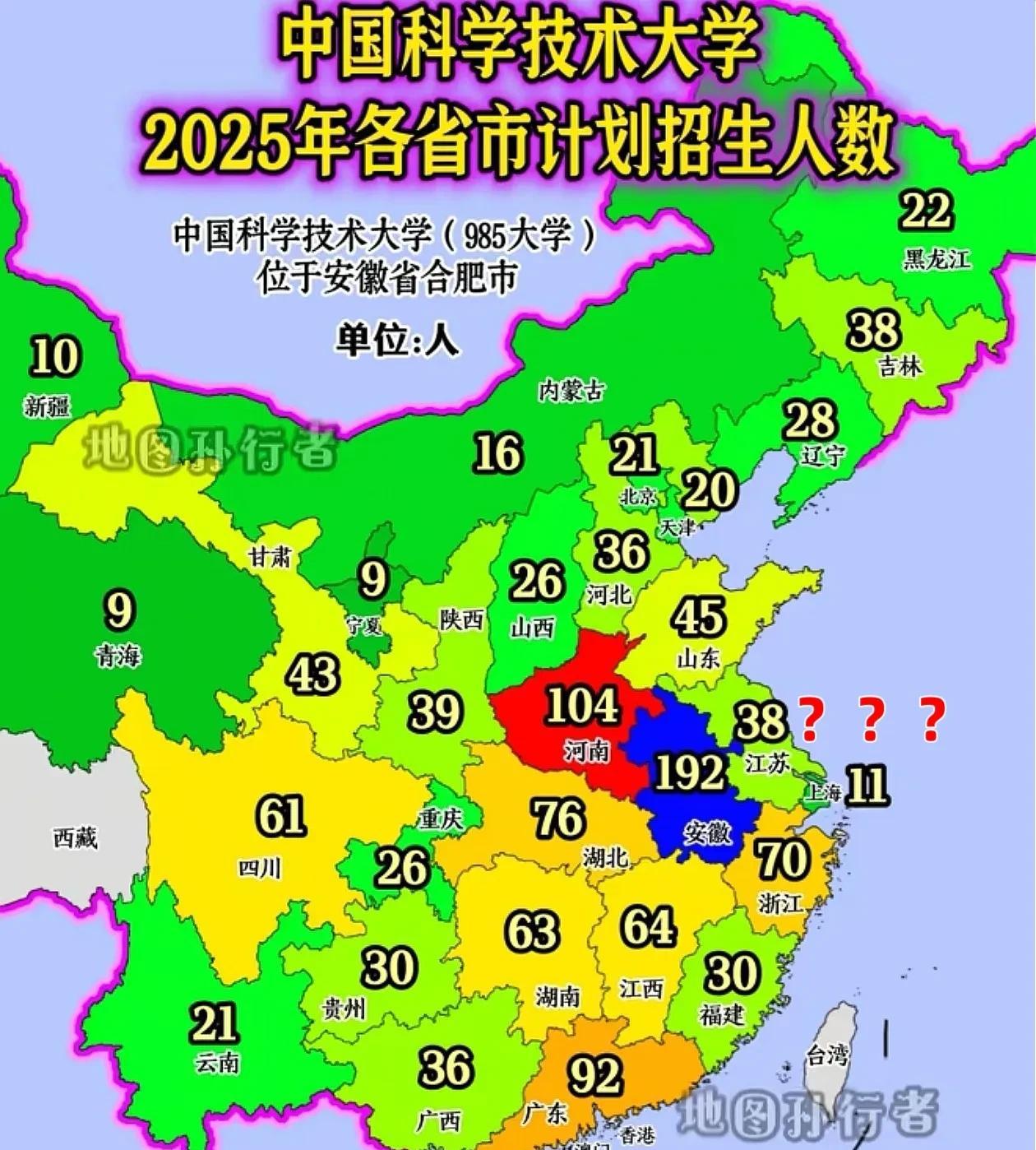 安徽你这样对待江苏，你好意思吗？没想到啊，中科大今年招生计划，江苏只有38人，离