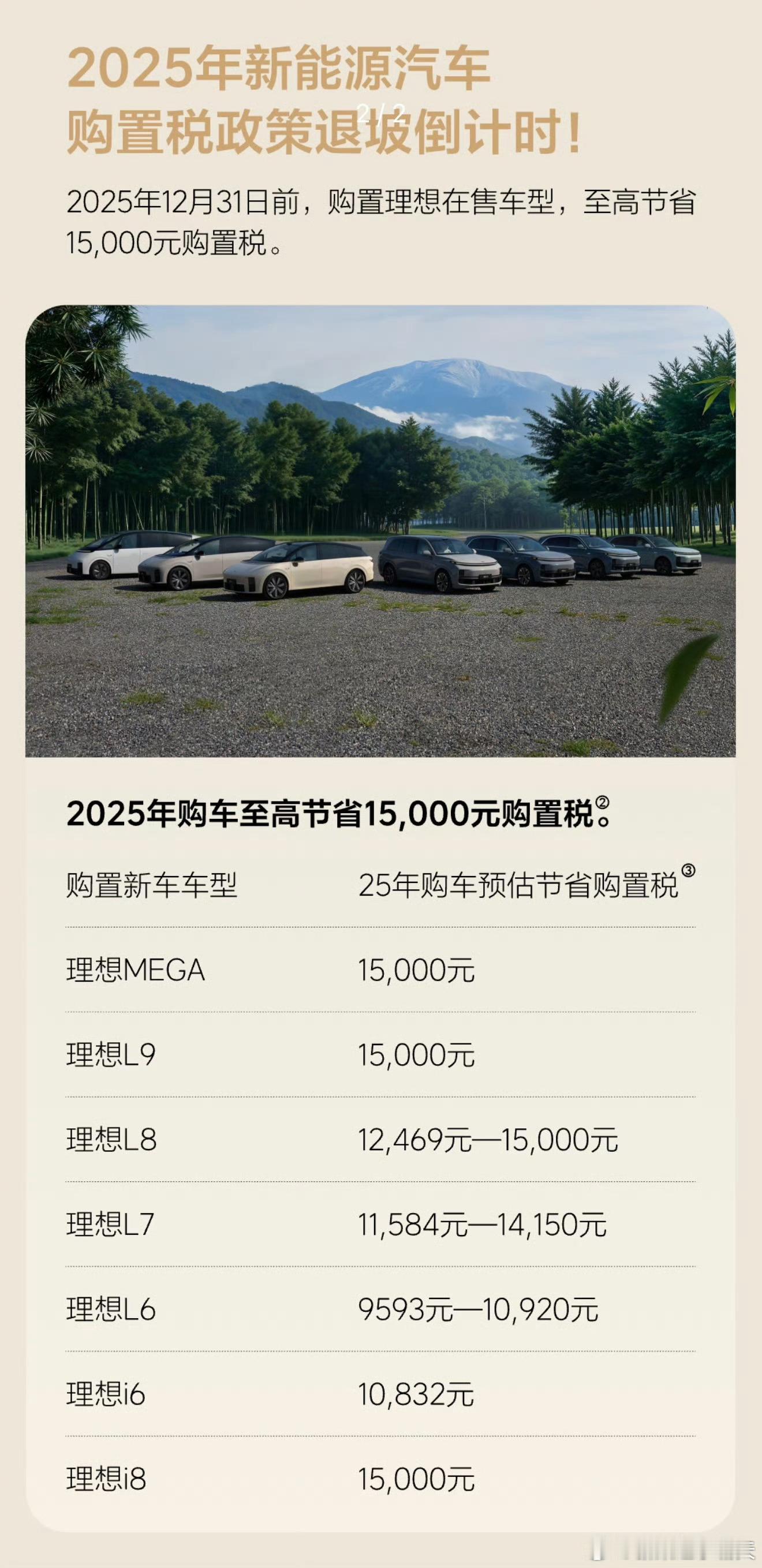 理想发的这个确实是我理解有误了，找理想的同学确认了一下，暂时购置税兜底的还是只有