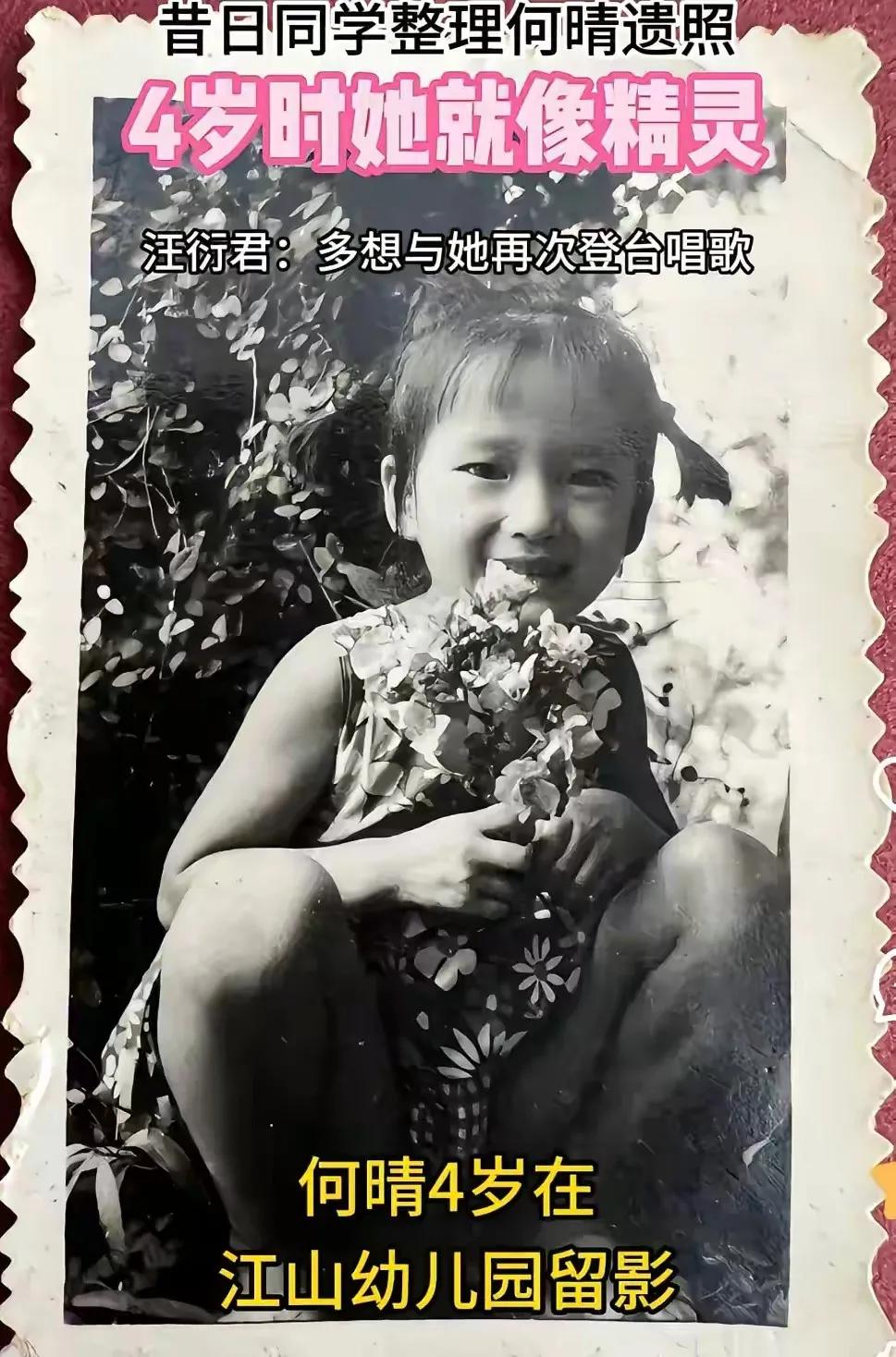 何晴小时候就是个天生丽质的，眉眼清秀。又听话又讨老师喜欢，家里人也全力支持她。1