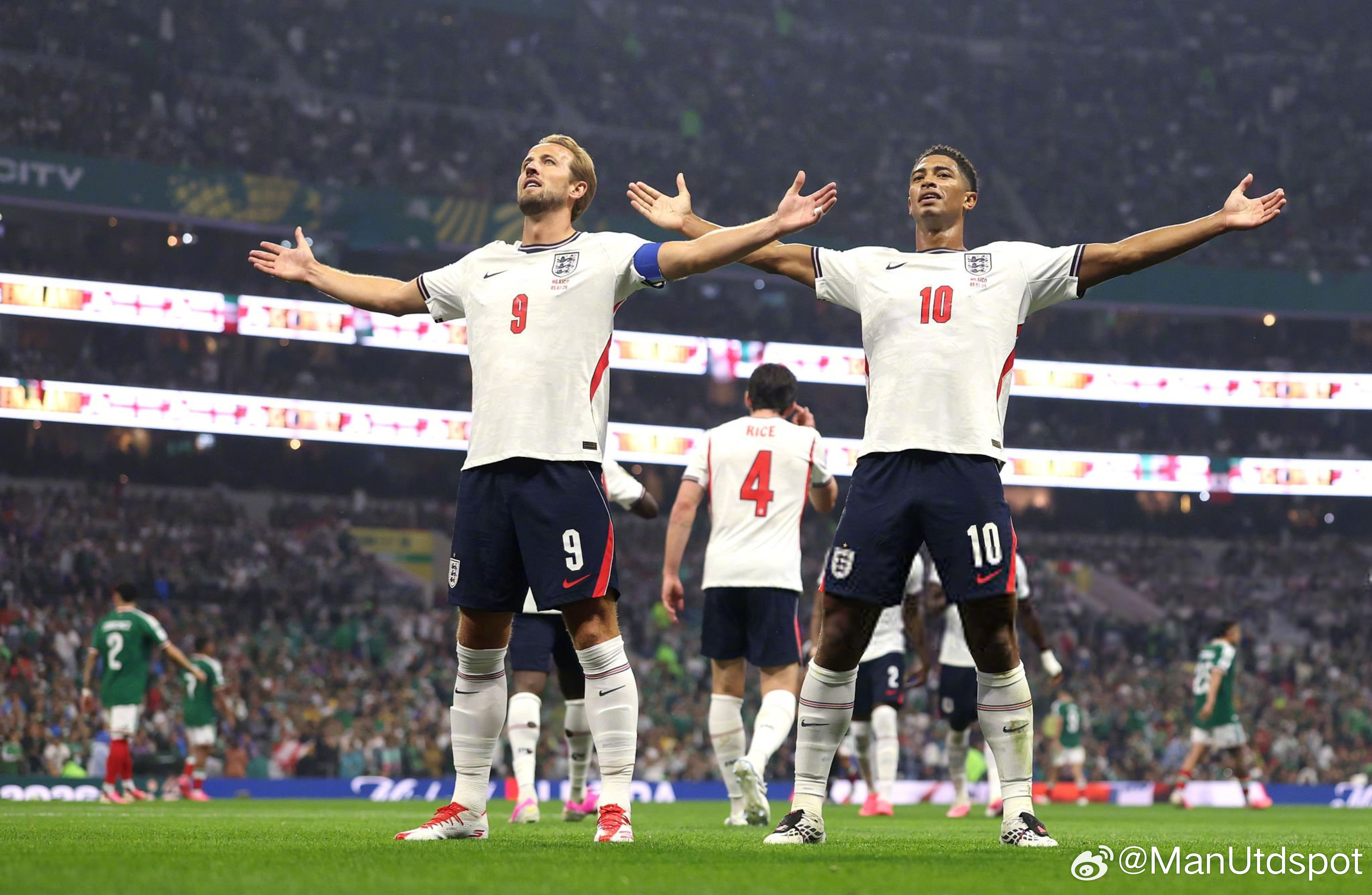 英格兰3-2墨西哥，贝林厄姆梅开二度，凯恩打入一球。今天的硬仗，贝林站了出来，赛