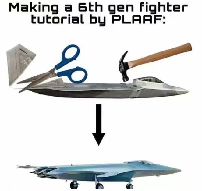 有美国军迷突发奇想，在社交媒体上发了一张抹黑中国第6代战斗机的图片。其思路非常简