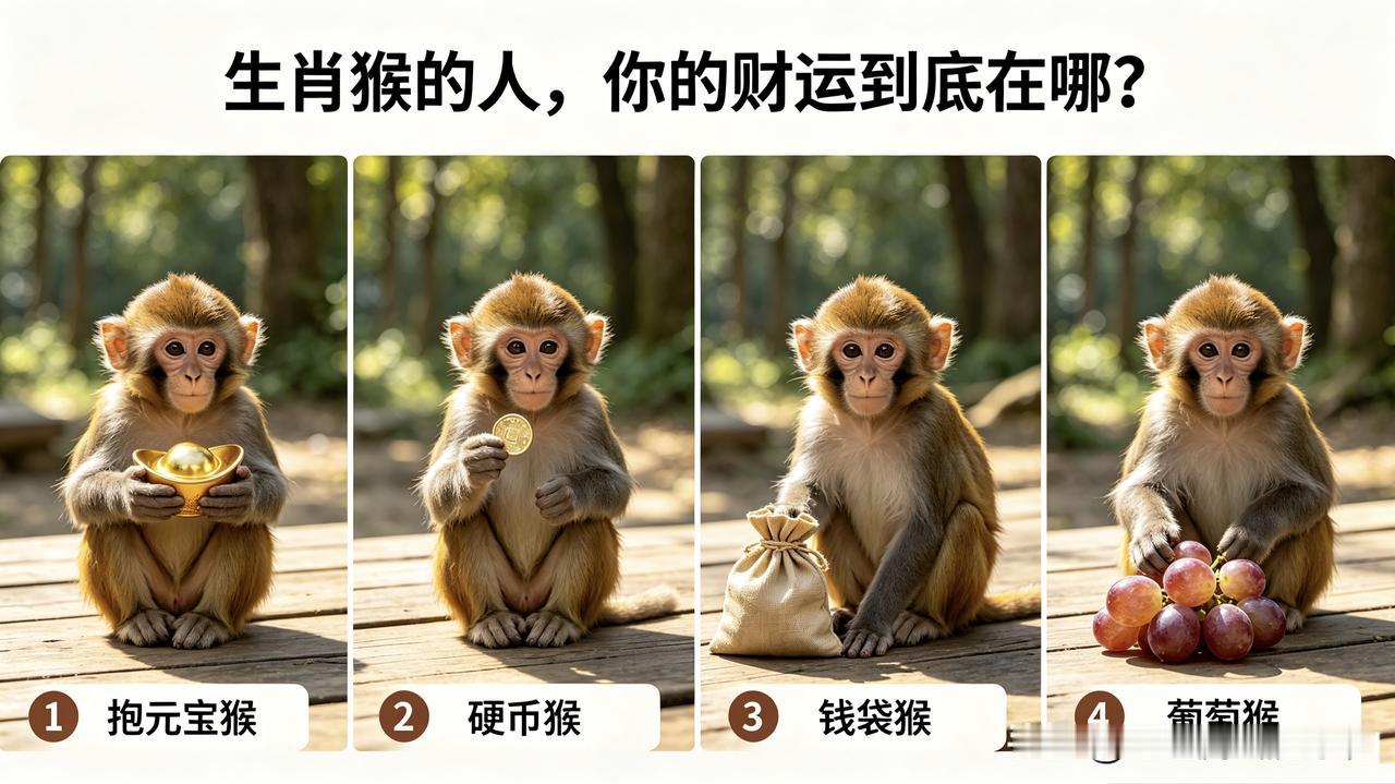 生肖猴的人，你的财运到底在哪？超准的心理小测试，真的一测便知！如果你是生肖